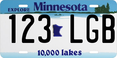 MN license plate 123LGB