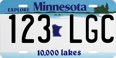 MN license plate 123LGC