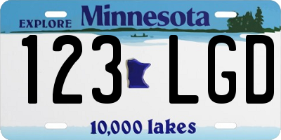 MN license plate 123LGD