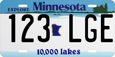 MN license plate 123LGE