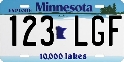 MN license plate 123LGF