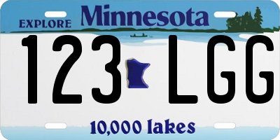 MN license plate 123LGG