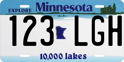 MN license plate 123LGH