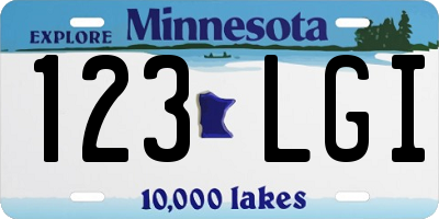MN license plate 123LGI