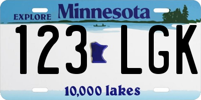 MN license plate 123LGK