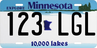 MN license plate 123LGL