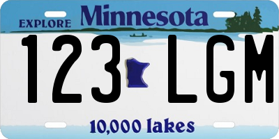 MN license plate 123LGM