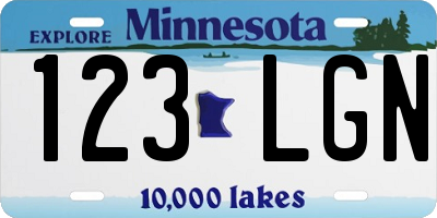 MN license plate 123LGN