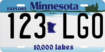 MN license plate 123LGO