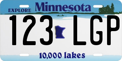 MN license plate 123LGP