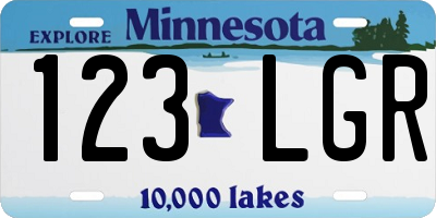 MN license plate 123LGR