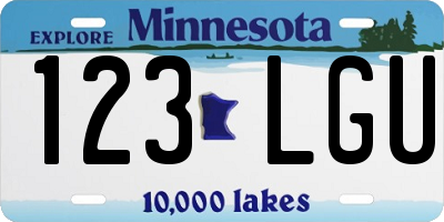 MN license plate 123LGU