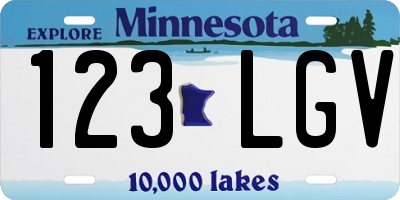 MN license plate 123LGV