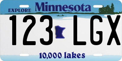 MN license plate 123LGX