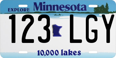 MN license plate 123LGY