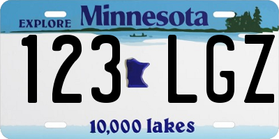 MN license plate 123LGZ