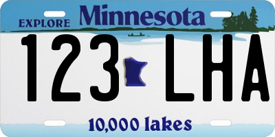 MN license plate 123LHA