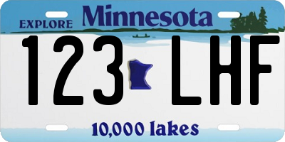 MN license plate 123LHF