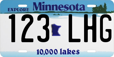 MN license plate 123LHG