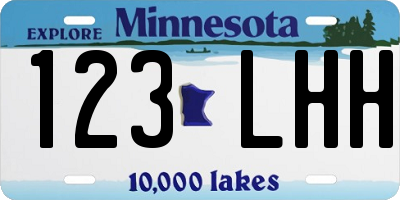 MN license plate 123LHH