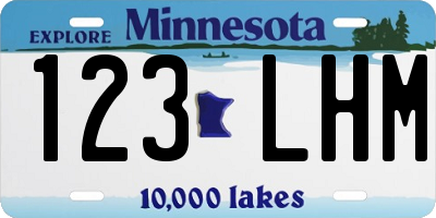 MN license plate 123LHM