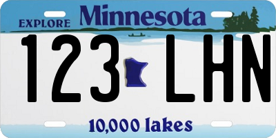 MN license plate 123LHN