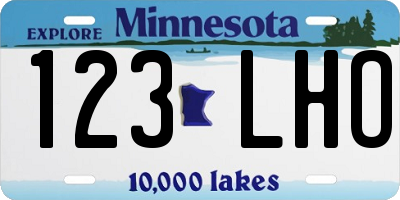 MN license plate 123LHO