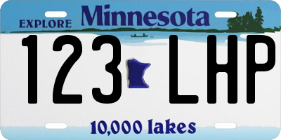 MN license plate 123LHP