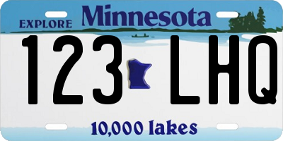 MN license plate 123LHQ