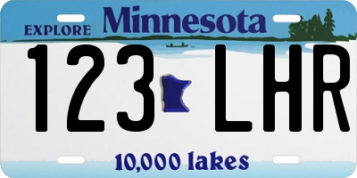 MN license plate 123LHR