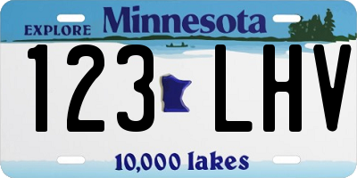 MN license plate 123LHV