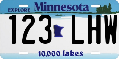 MN license plate 123LHW