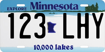 MN license plate 123LHY