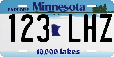 MN license plate 123LHZ
