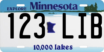 MN license plate 123LIB