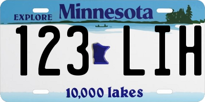 MN license plate 123LIH
