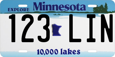 MN license plate 123LIN