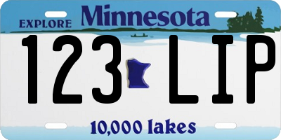 MN license plate 123LIP