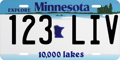 MN license plate 123LIV