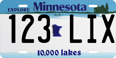 MN license plate 123LIX