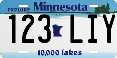 MN license plate 123LIY