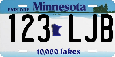 MN license plate 123LJB