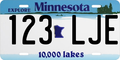 MN license plate 123LJE