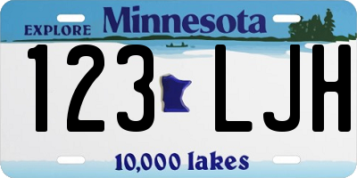 MN license plate 123LJH