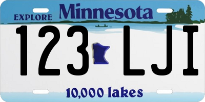 MN license plate 123LJI