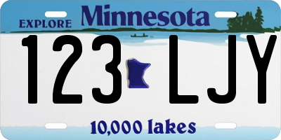 MN license plate 123LJY