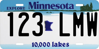 MN license plate 123LMW