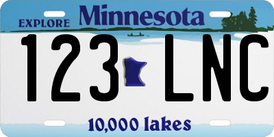 MN license plate 123LNC