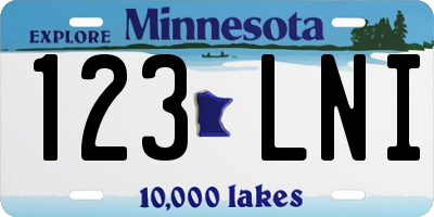 MN license plate 123LNI