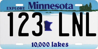 MN license plate 123LNL